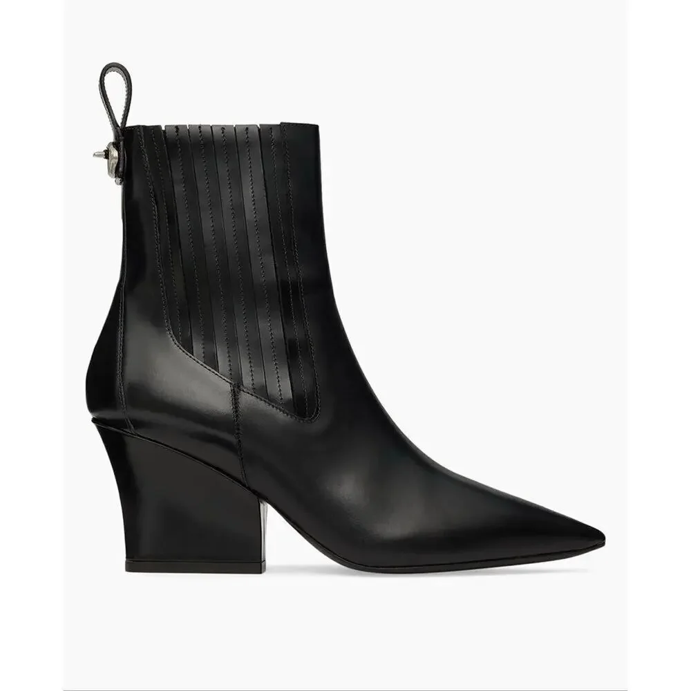 Valentino Garavani VLogo 75MM Lockette Beatle in Brushed Calfskin Boots